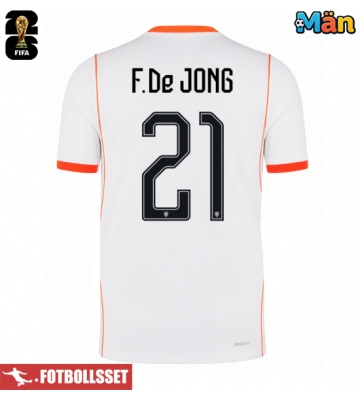 Nederländerna Frenkie de Jong #21 Bortatröja VM 2026 Kortärmad